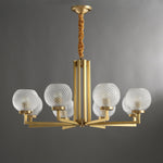Ribbed Glass Brass Chandelier - Lamp Outdoor