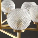 Ribbed Glass Brass Chandelier - Lamp Outdoor