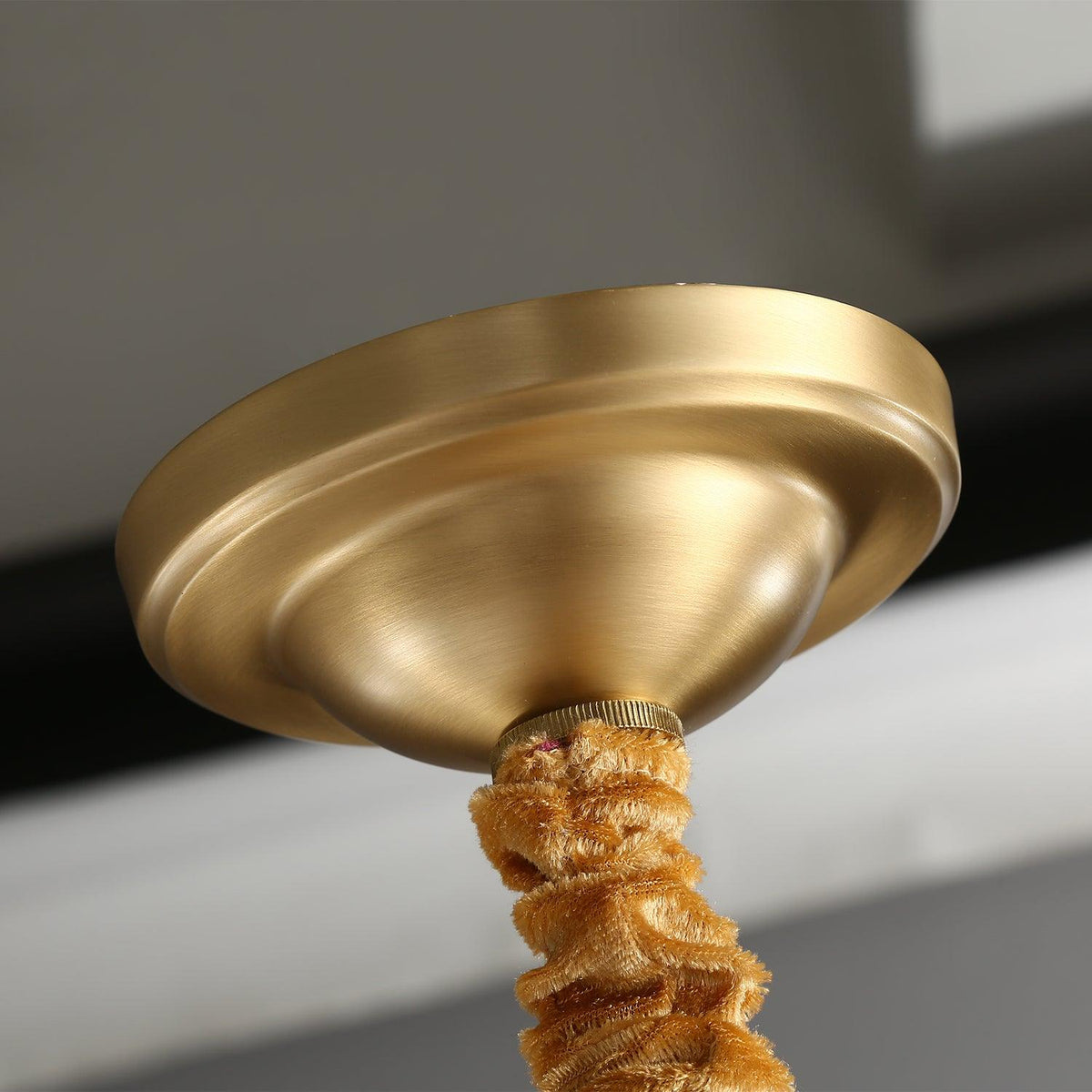 Ribbed Glass Brass Chandelier - Lamp Outdoor