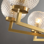 Ribbed Glass Brass Chandelier - Lamp Outdoor