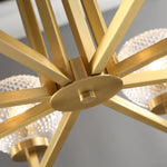 Ribbed Glass Brass Chandelier - Lamp Outdoor