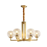 Ribbed Glass Brass Chandelier - Lamp Outdoor