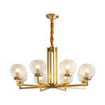 Ribbed Glass Brass Chandelier - Lamp Outdoor