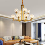 Ribbed Glass Brass Chandelier - Lamp Outdoor