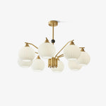 Ribbed Glass Gold Chandelier - Lamp Outdoor