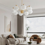Ribbed Glass Gold Chandelier - Lamp Outdoor