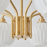 Ribbed Glass Gold Chandelier - Lamp Outdoor