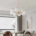 Ribbed Glass Gold Chandelier - Lamp Outdoor