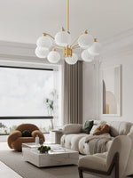 Ribbed Glass Gold Chandelier - Lamp Outdoor