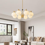 Ribbed Glass Gold Chandelier - Lamp Outdoor