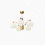 Ribbed Glass Gold Chandelier - Lamp Outdoor