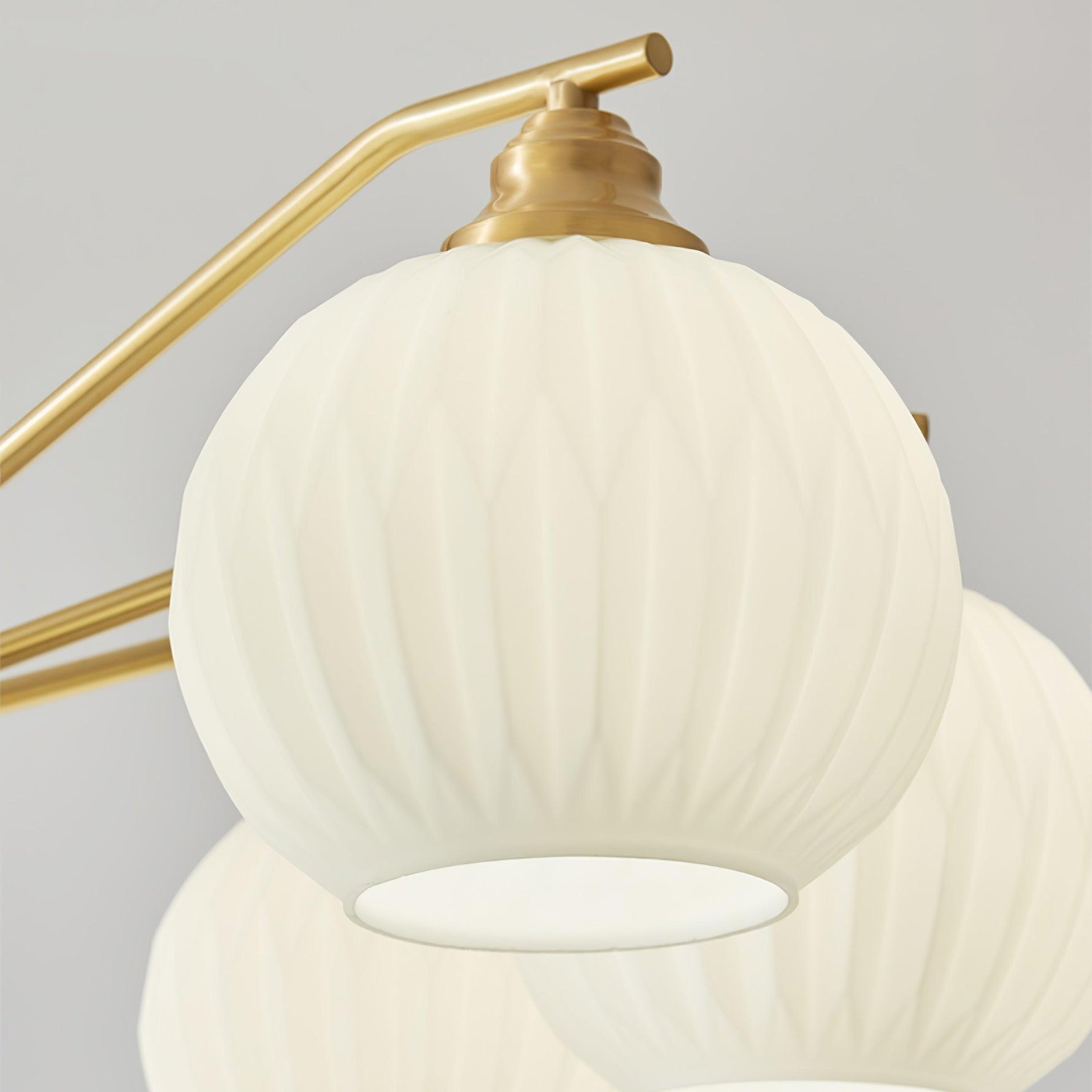 Ribbed Glass Gold Chandelier - Lamp Outdoor