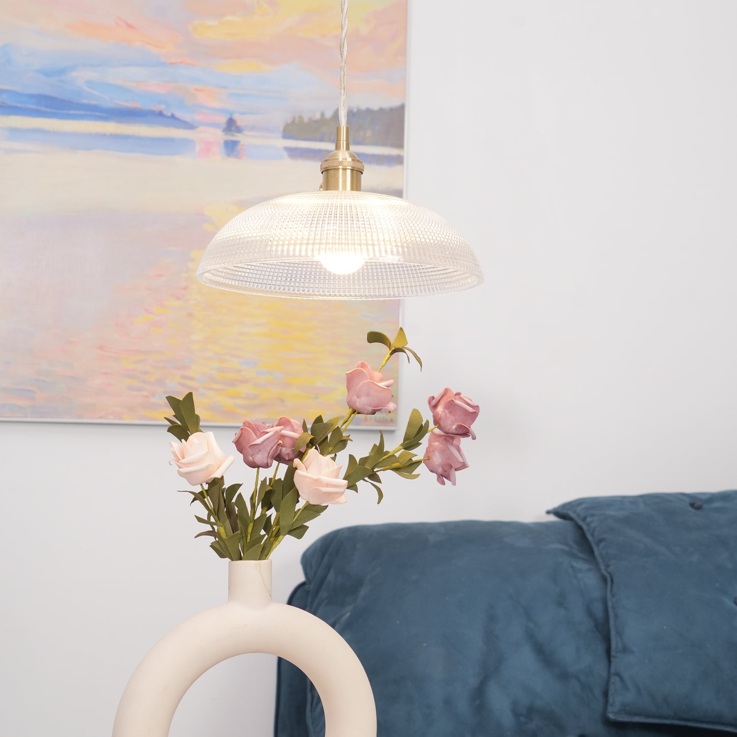 Ribbed Spiral Pendant Light - Lamp Outdoor