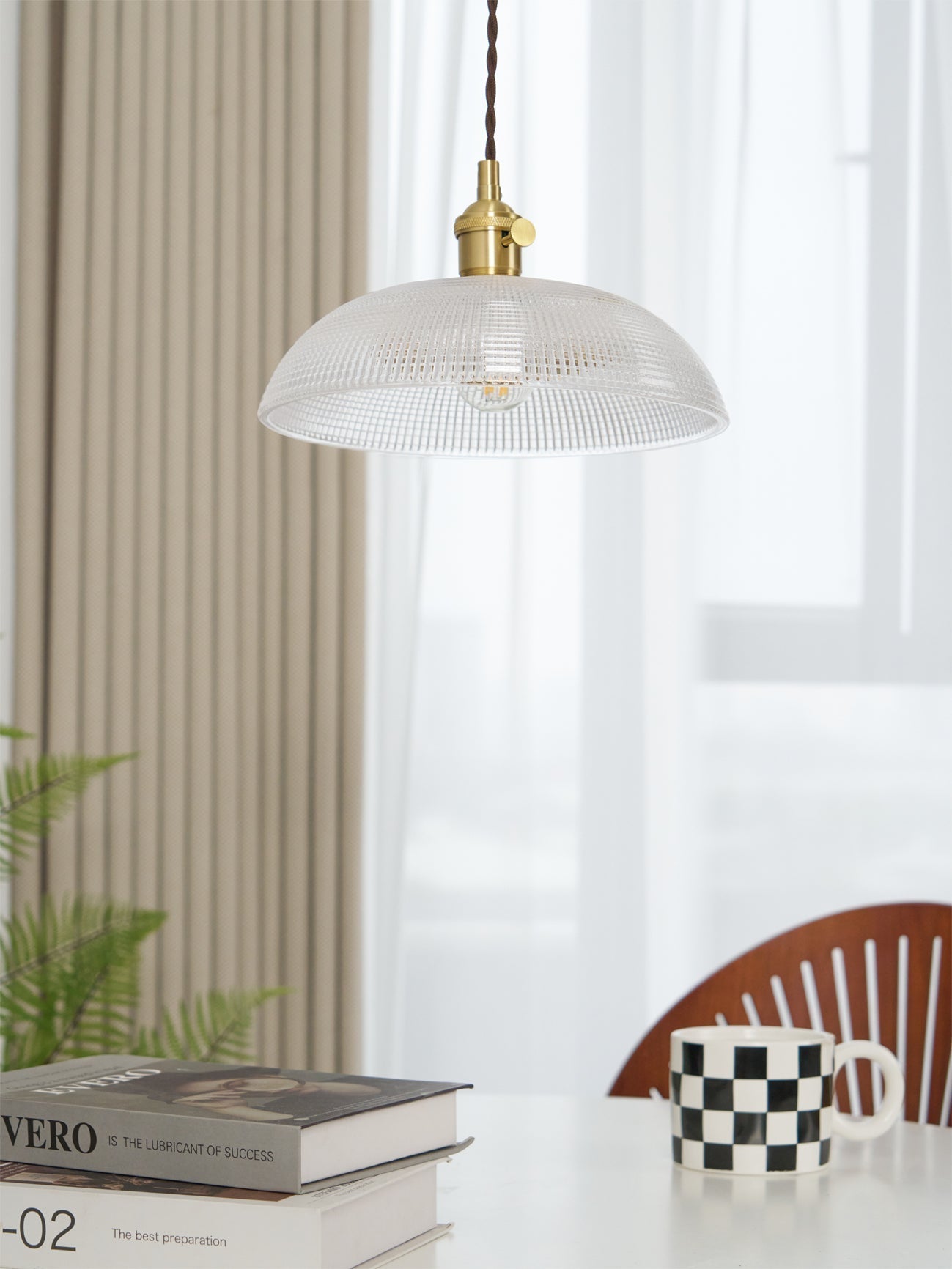 Ribbed Spiral Pendant Light - Lamp Outdoor