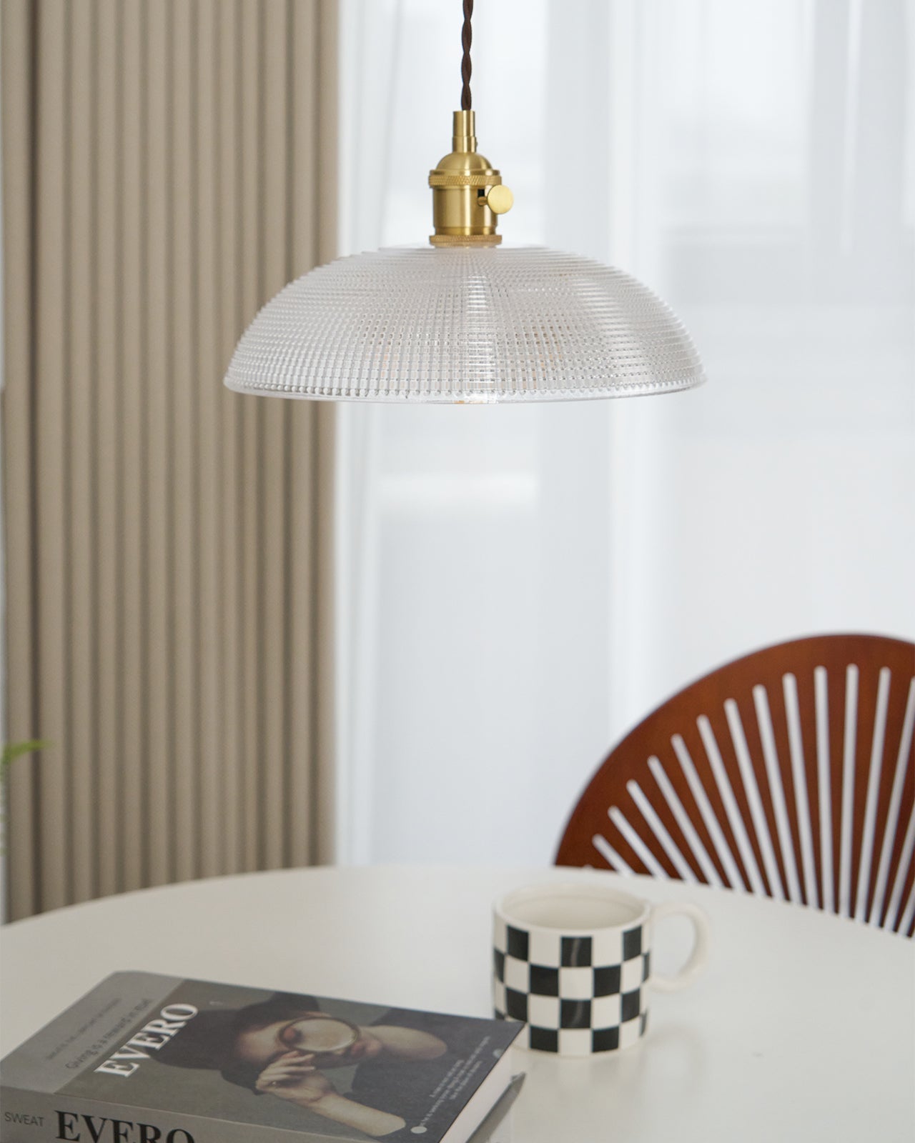 Ribbed Spiral Pendant Light - Lamp Outdoor