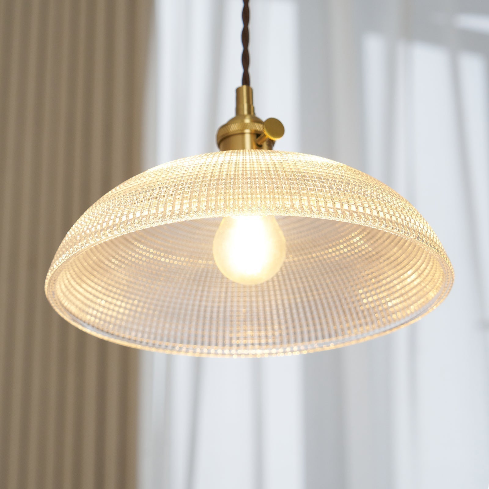 Ribbed Spiral Pendant Light - Lamp Outdoor