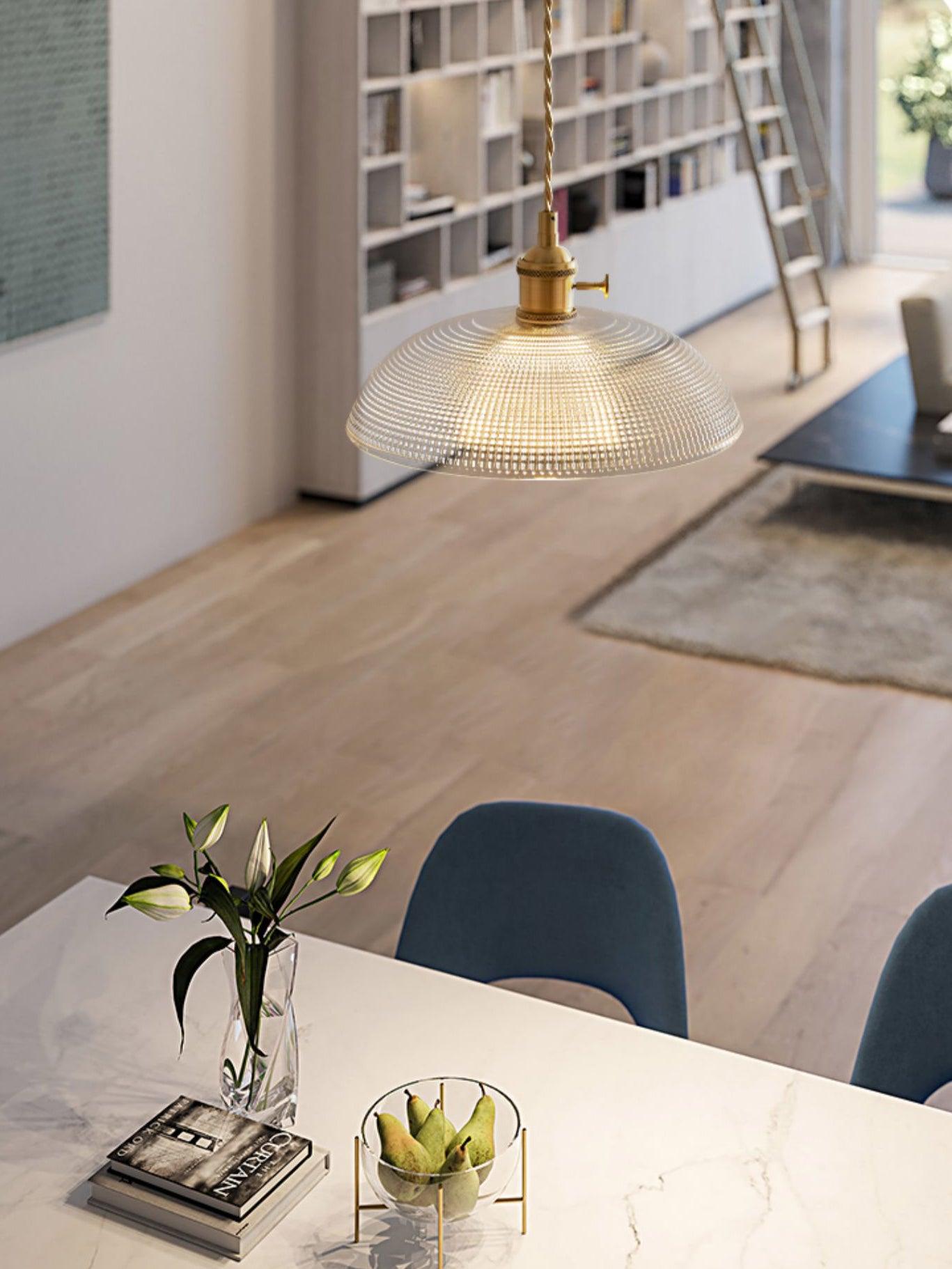 Ribbed Spiral Pendant Light - Lamp Outdoor