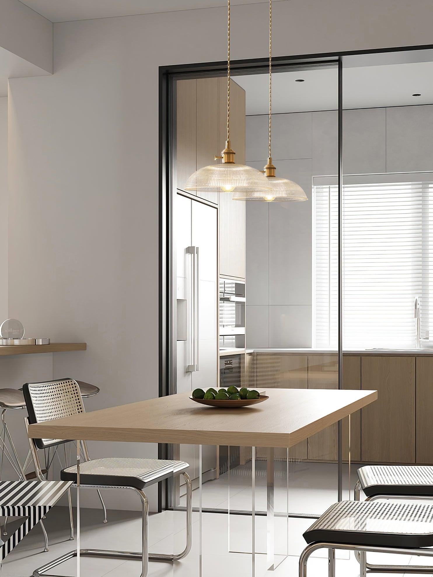 Ribbed Spiral Pendant Light - Lamp Outdoor