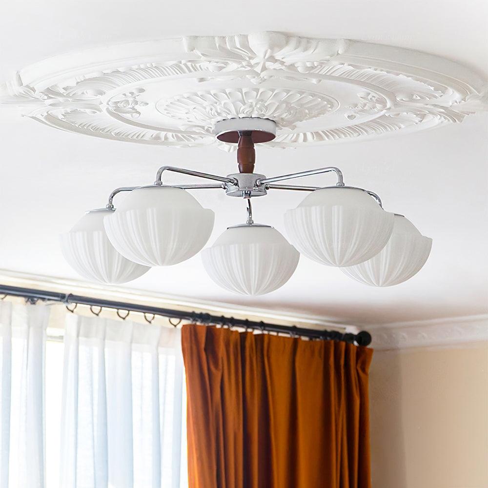 Ribbed Walnut Ceiling Lamp - Lamp Outdoor