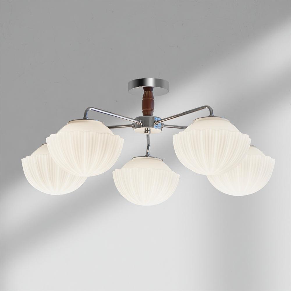 Ribbed Walnut Ceiling Lamp - Lamp Outdoor