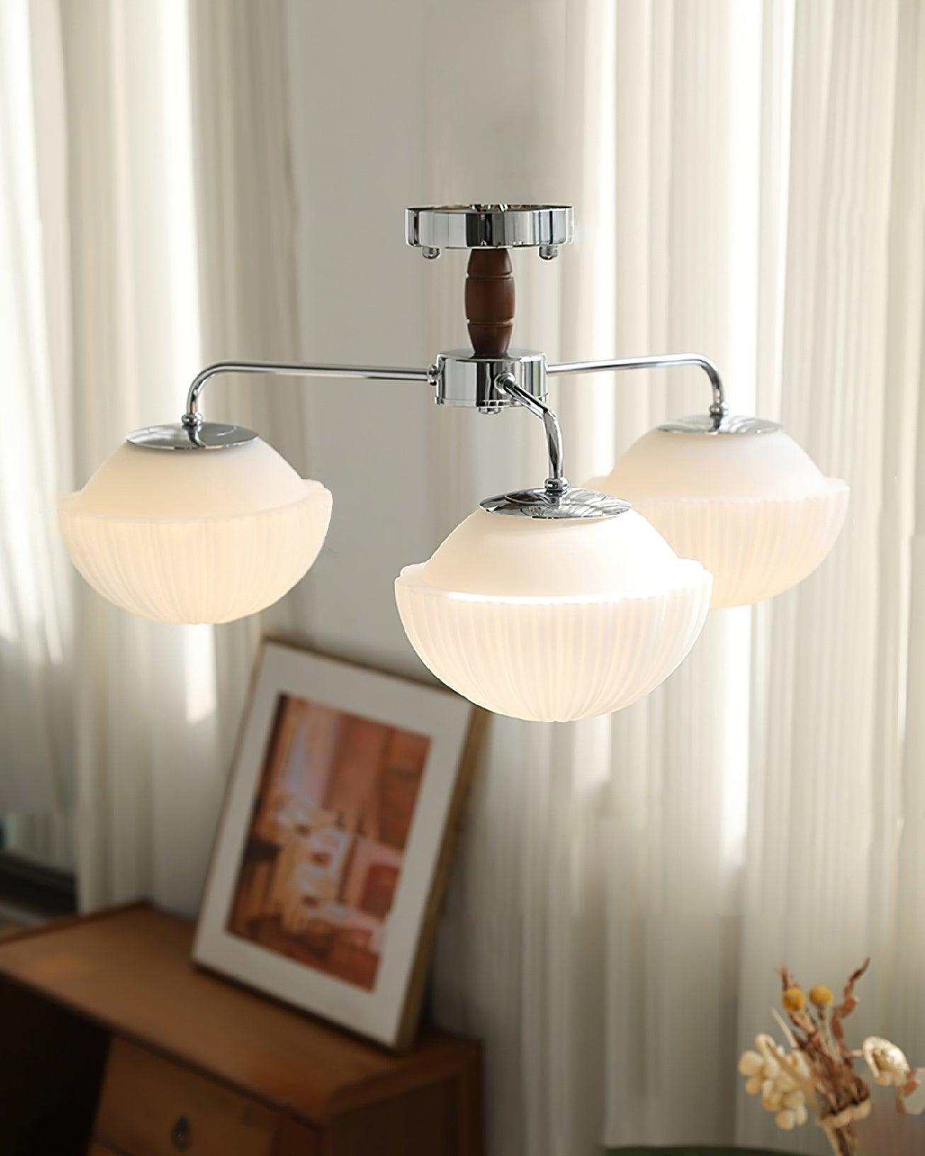 Ribbed Walnut Ceiling Lamp - Lamp Outdoor