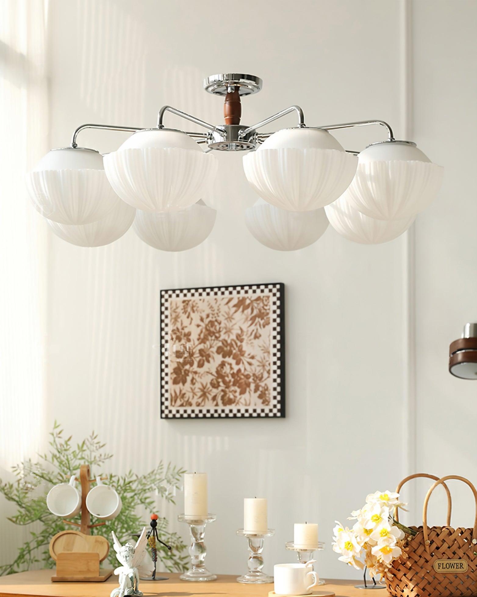 Ribbed Walnut Ceiling Lamp - Lamp Outdoor