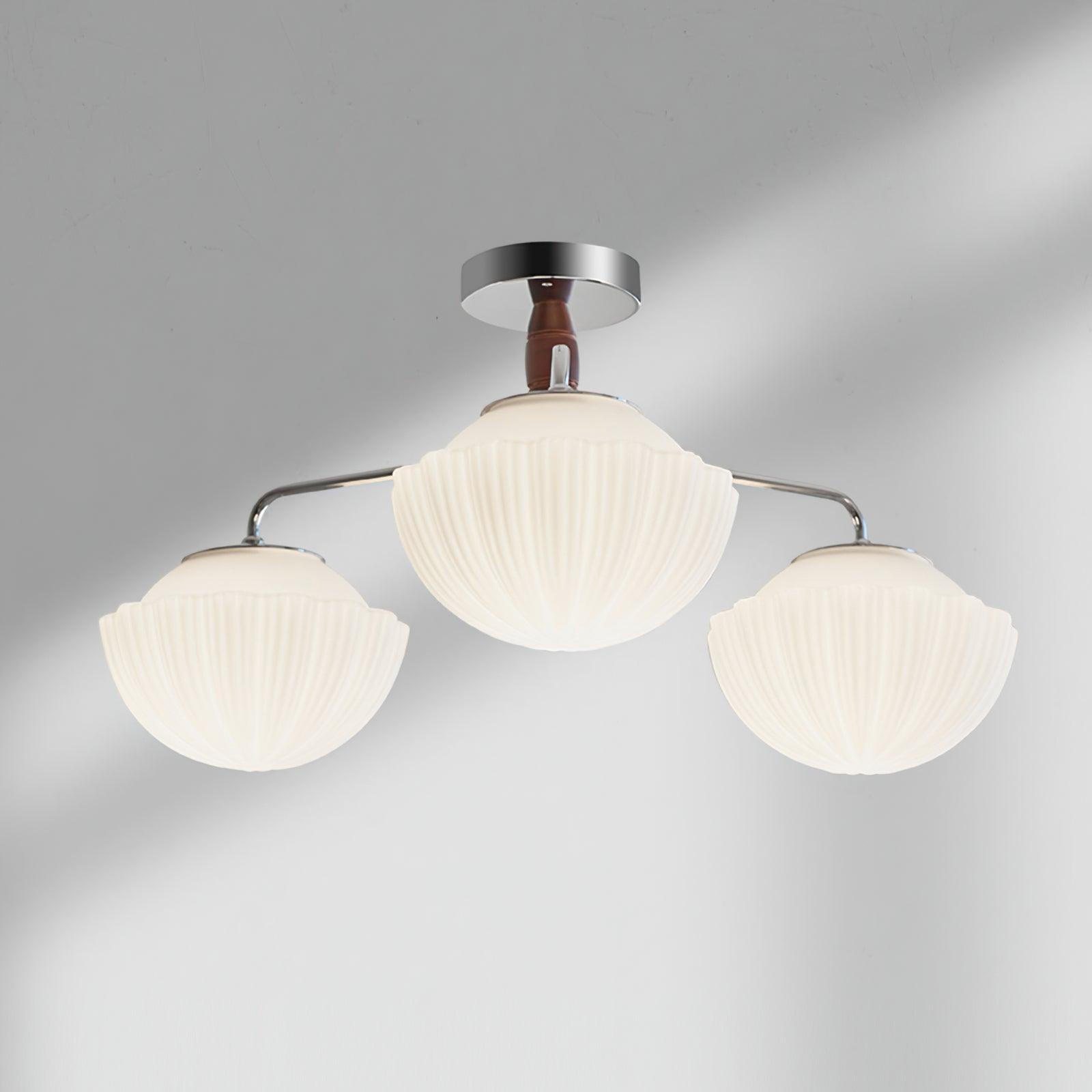 Ribbed Walnut Ceiling Lamp - Lamp Outdoor