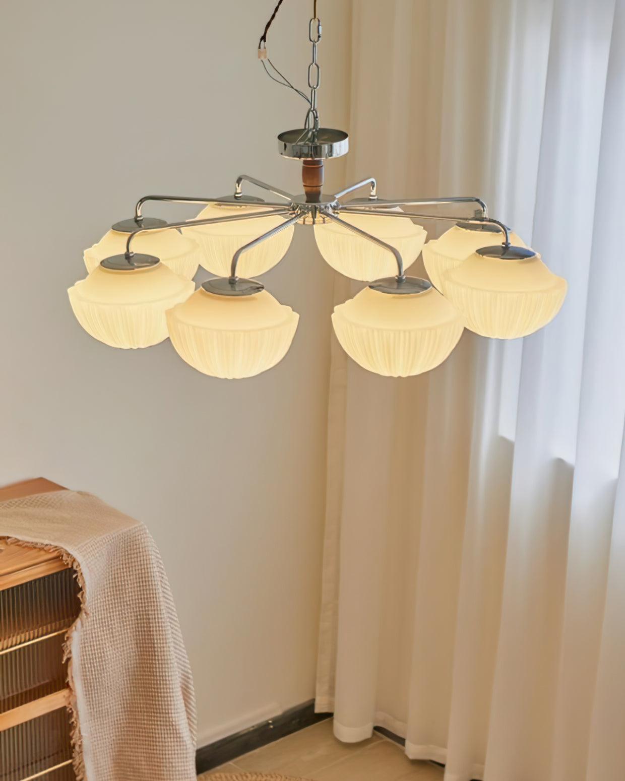 Ribbed Walnut Ceiling Lamp - Lamp Outdoor