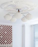 Ribbed Walnut Ceiling Lamp - Lamp Outdoor