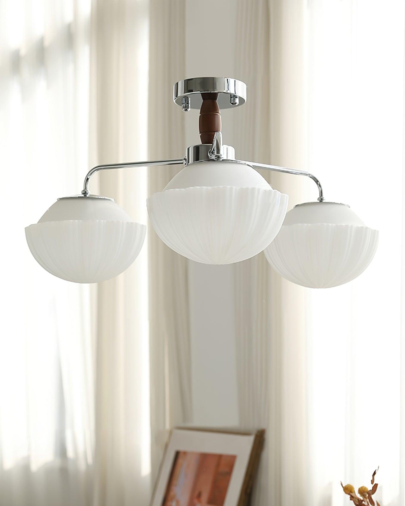 Ribbed Walnut Ceiling Lamp - Lamp Outdoor