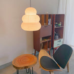 Solara Pendant Lamp Washi Paper Tiered Lantern Japanese Living Room - Letslighting