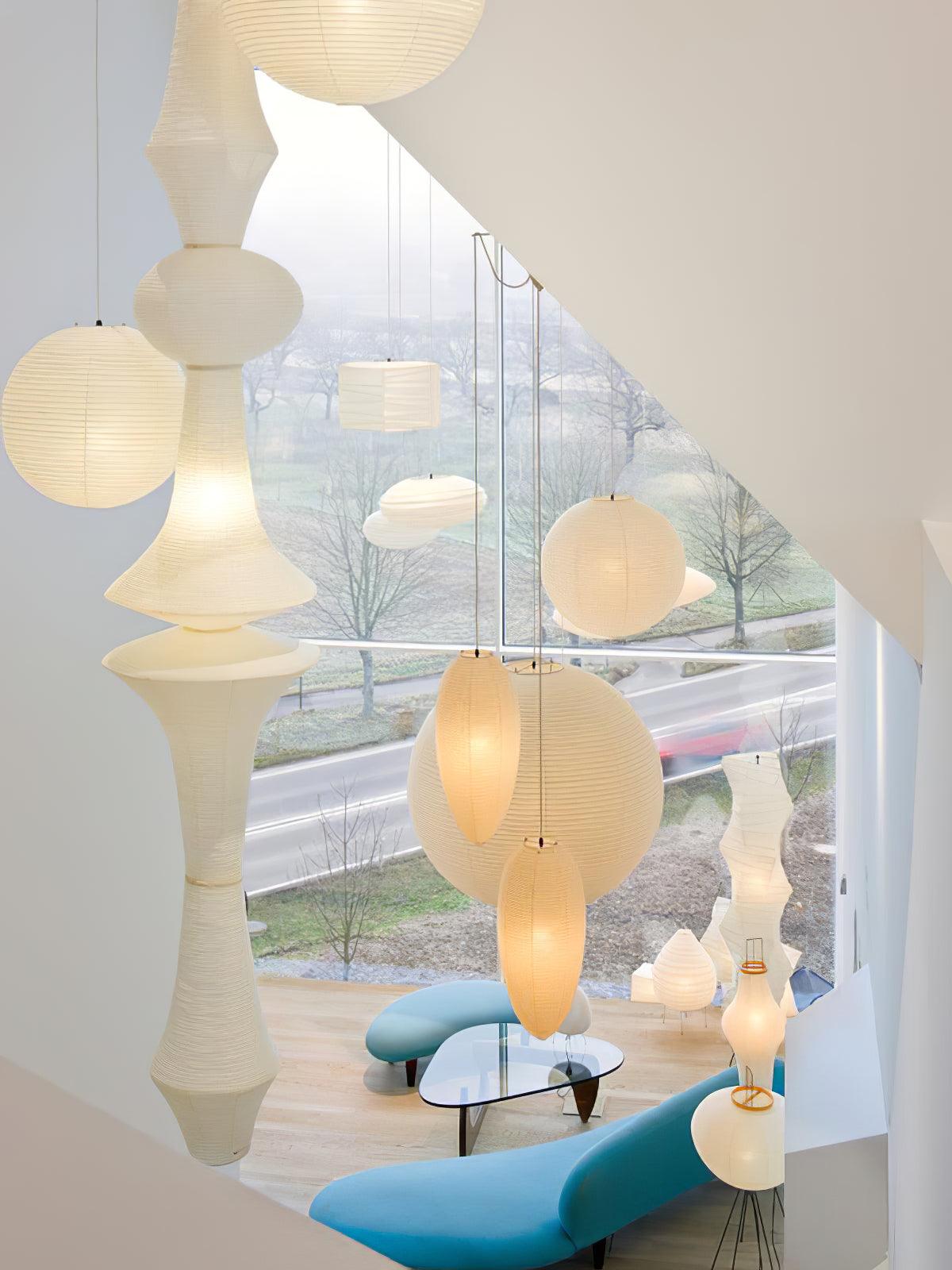 Washi Paper E Pendant Light - Lamp Outdoor