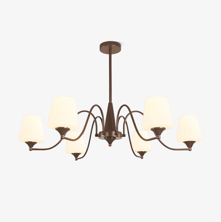 Aurora Chandelier Frosted Glass Shades - Lamp Outdoor