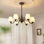 Aurora Chandelier Frosted Glass Shades - Lamp Outdoor