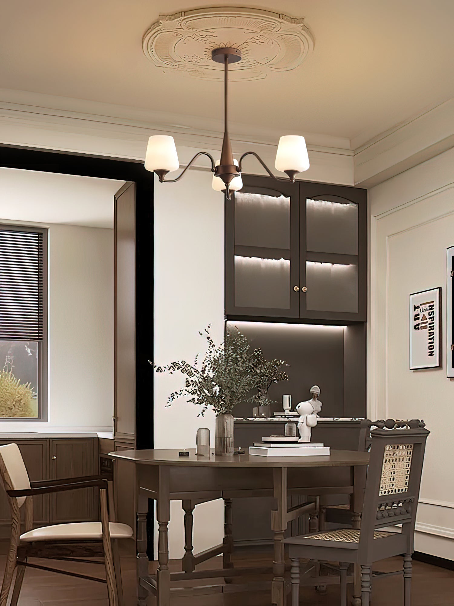 Aurora Chandelier Frosted Glass Shades - Lamp Outdoor