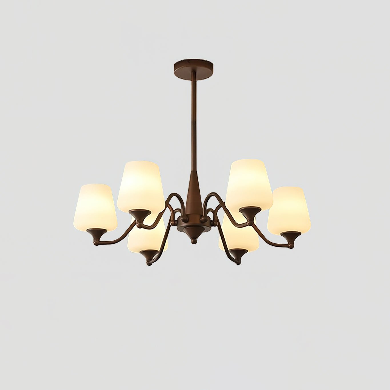 Aurora Chandelier Frosted Glass Shades - Lamp Outdoor