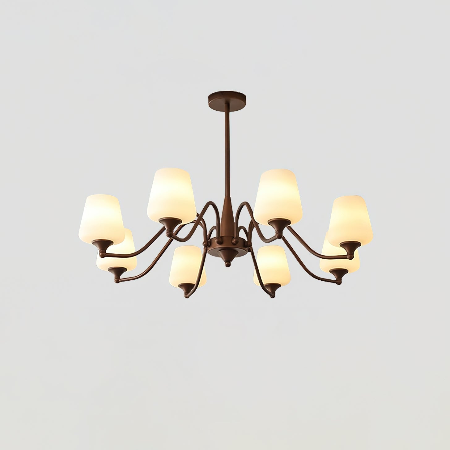 Aurora Chandelier Frosted Glass Shades - Lamp Outdoor