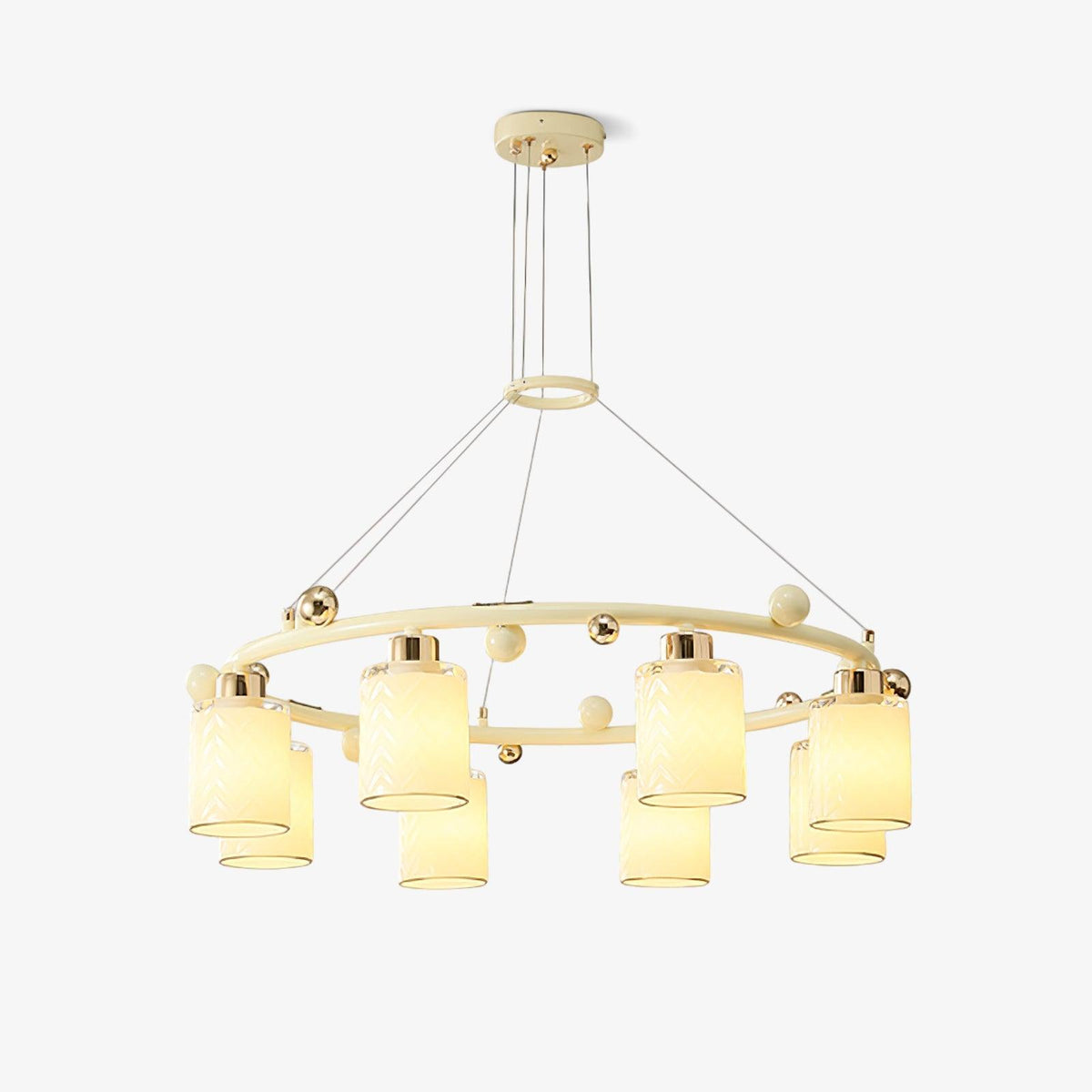 Alsile Japandi Style Glass Chandelier - Lamp Outdoor