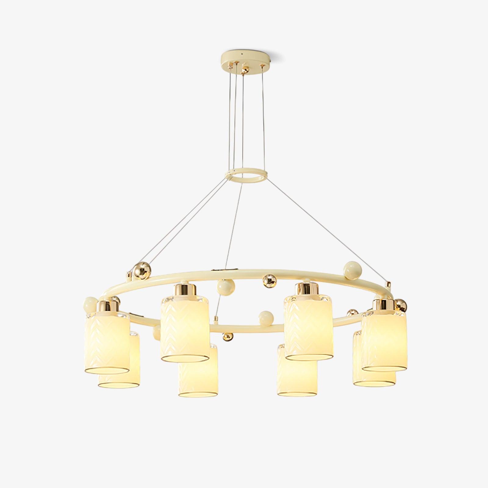 Alsile Japandi Style Glass Chandelier - Lamp Outdoor