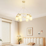 Alsile Japandi Style Glass Chandelier - Lamp Outdoor