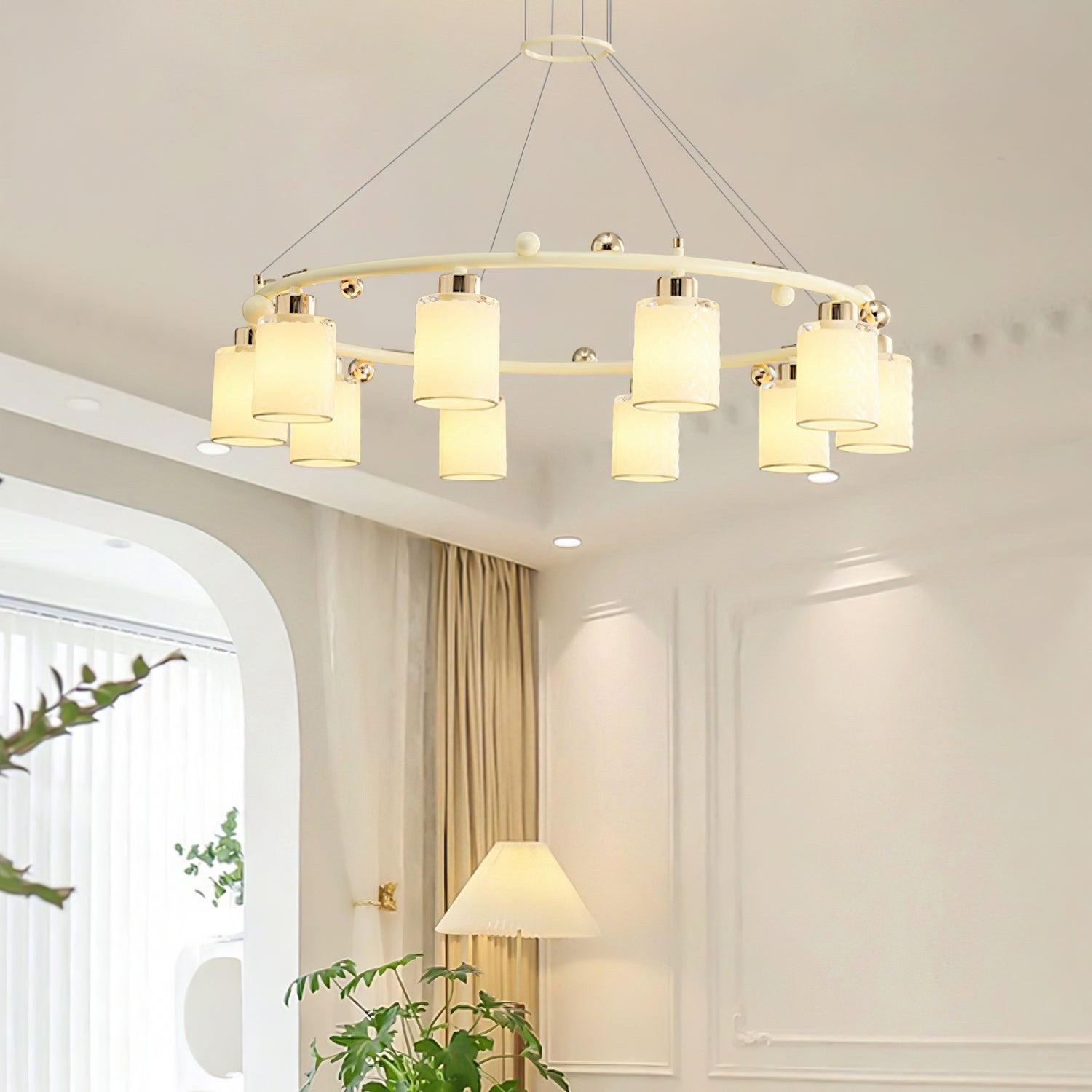 Alsile Japandi Style Glass Chandelier - Lamp Outdoor