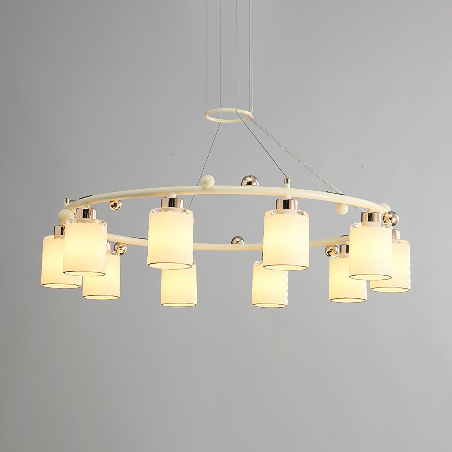 Alsile Japandi Style Glass Chandelier - Lamp Outdoor
