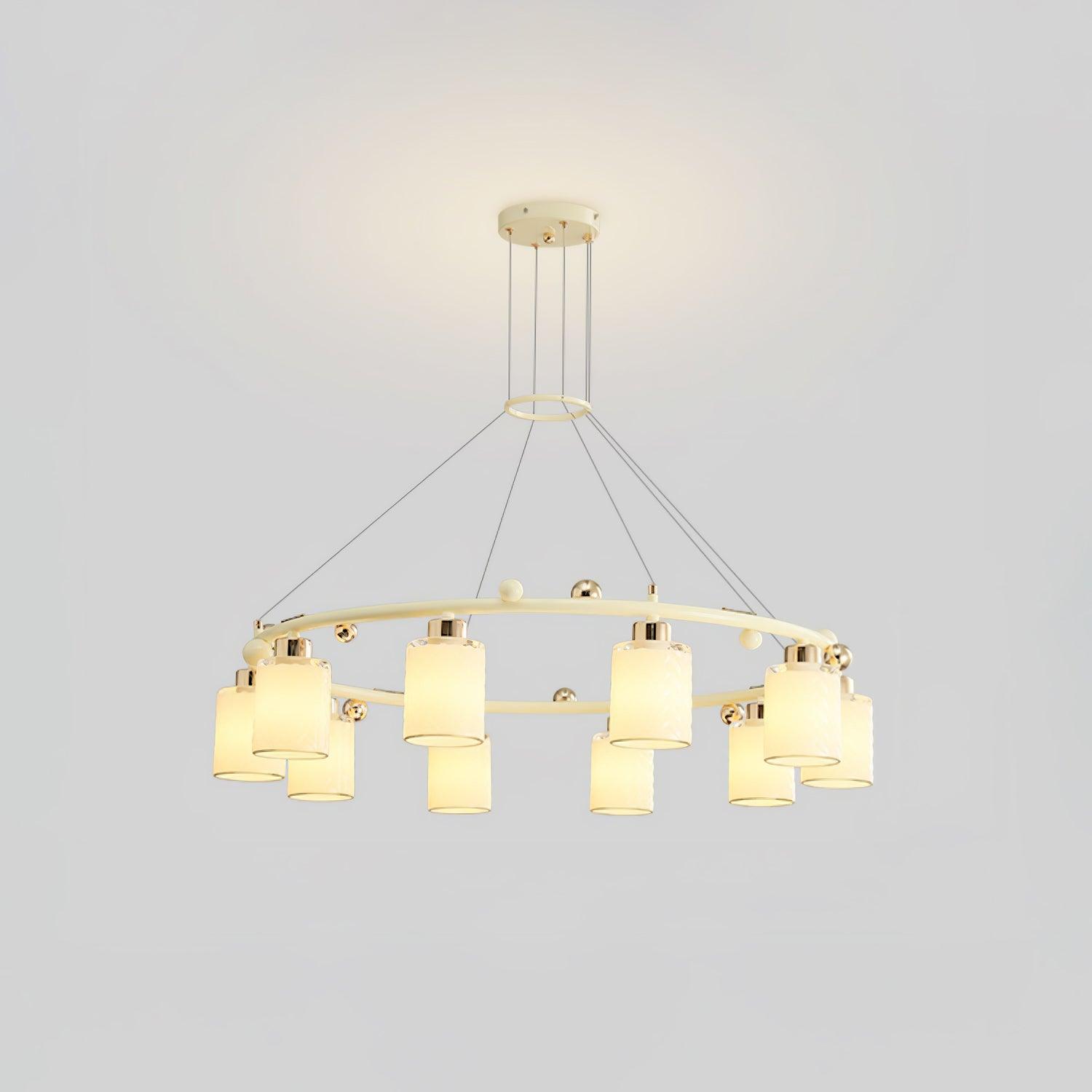 Alsile Japandi Style Glass Chandelier - Lamp Outdoor