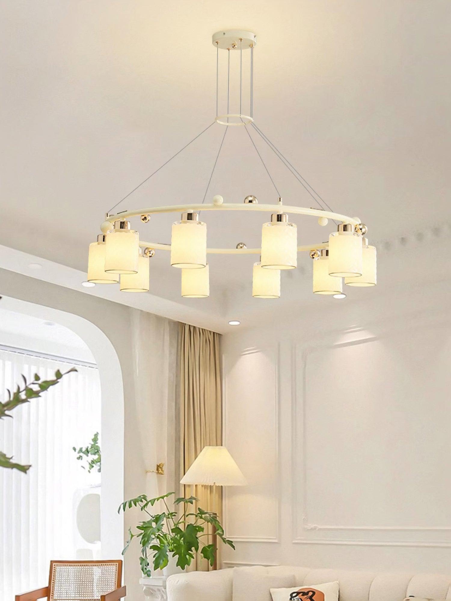 Alsile Japandi Style Glass Chandelier - Lamp Outdoor