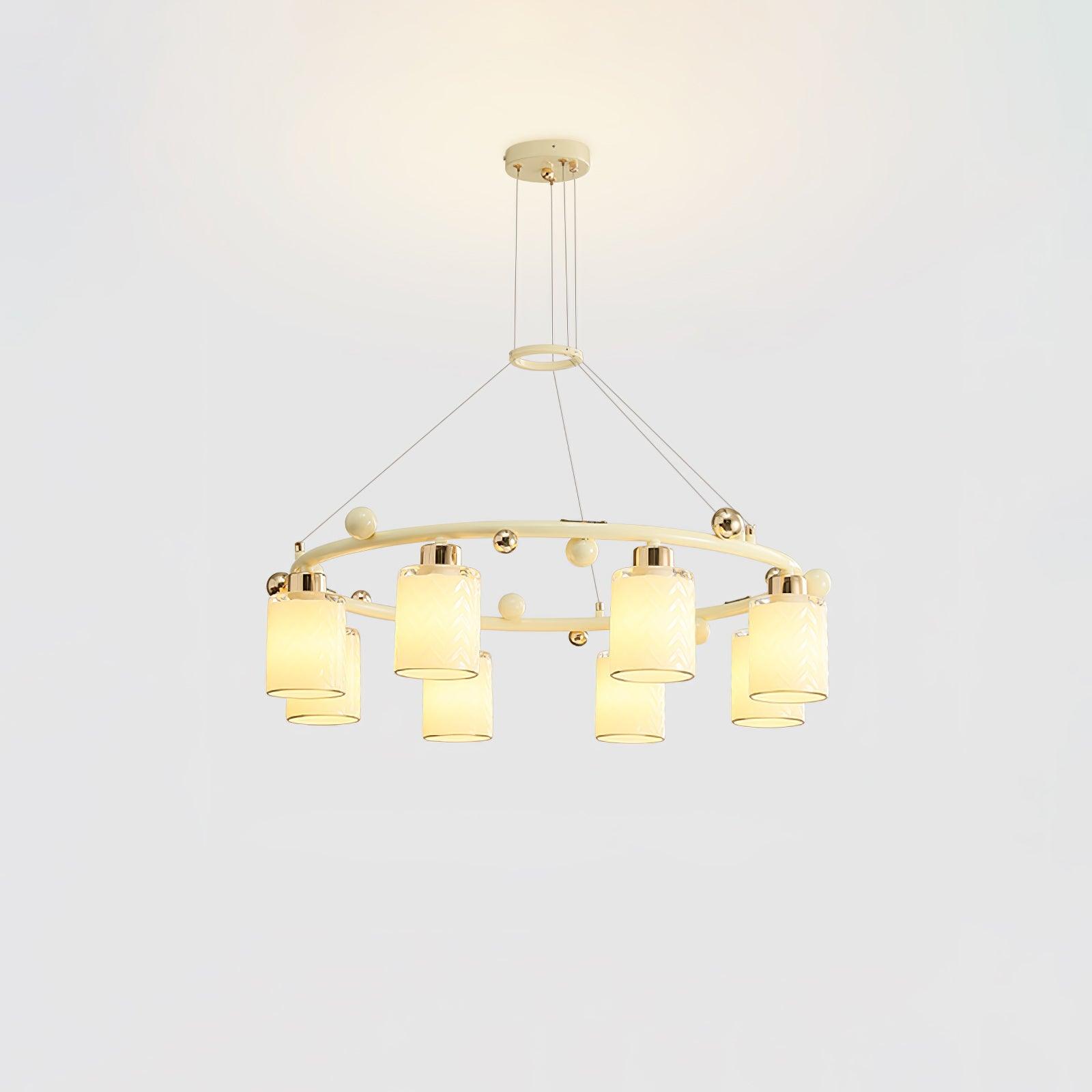 Alsile Japandi Style Glass Chandelier - Lamp Outdoor