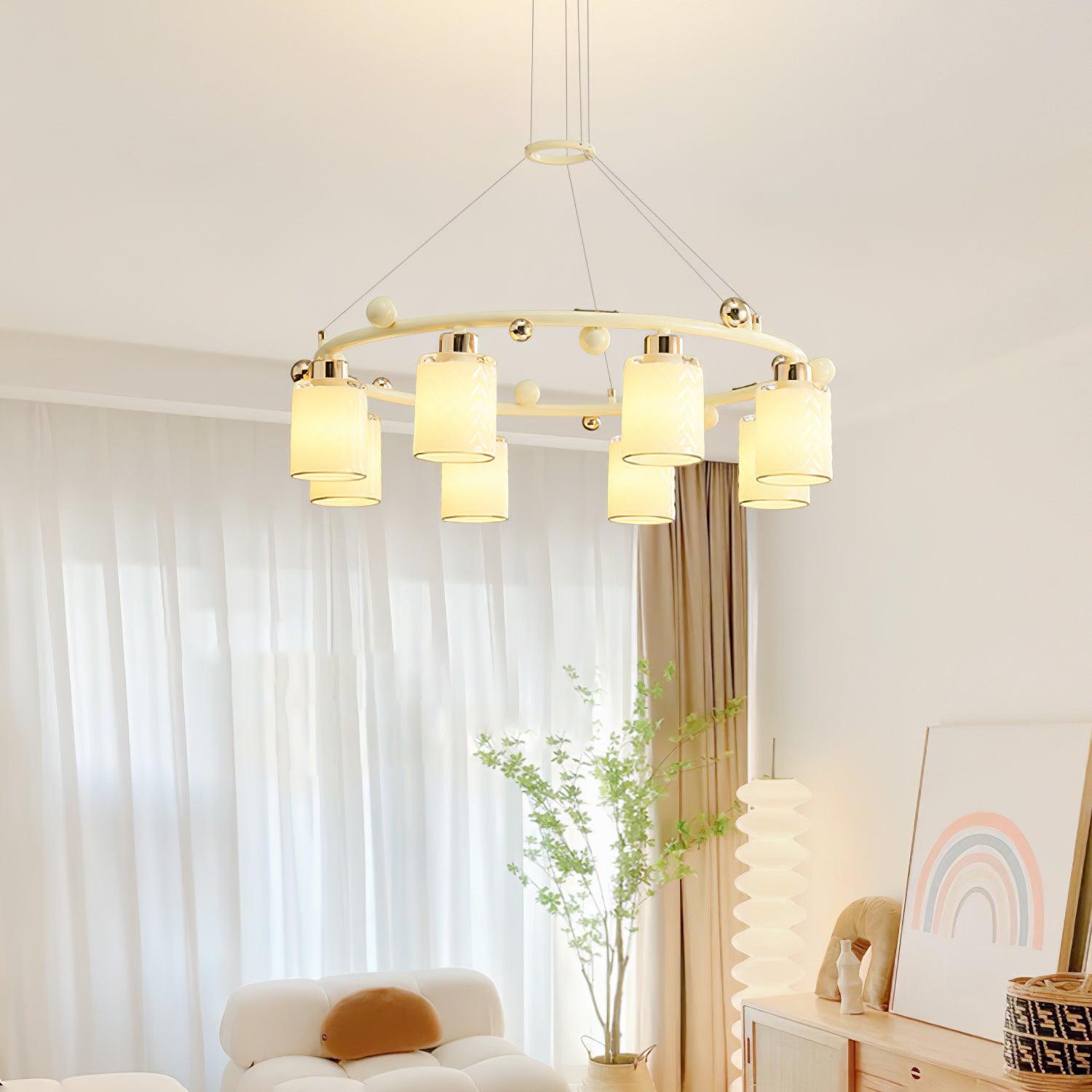Alsile Japandi Style Glass Chandelier - Lamp Outdoor