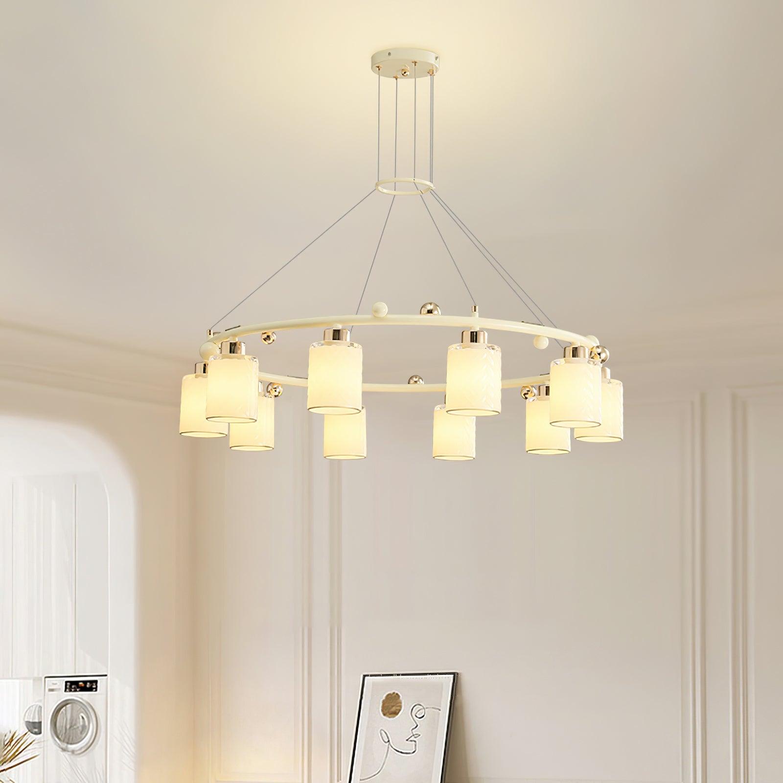 Alsile Japandi Style Glass Chandelier - Lamp Outdoor