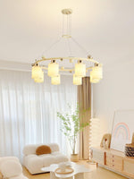 Alsile Japandi Style Glass Chandelier - Lamp Outdoor