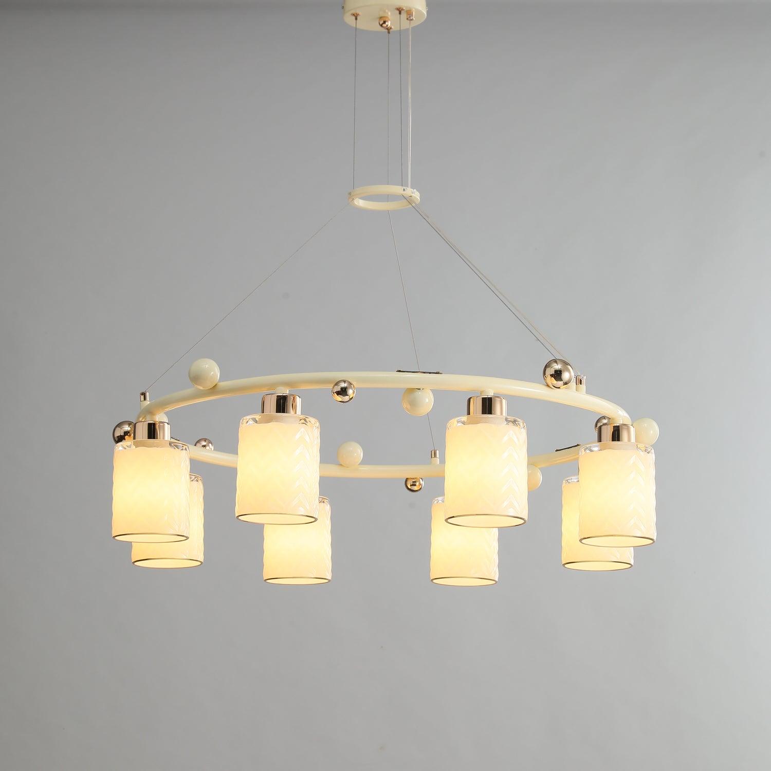 Alsile Japandi Style Glass Chandelier - Lamp Outdoor