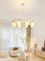 Alsile Japandi Style Glass Chandelier - Lamp Outdoor